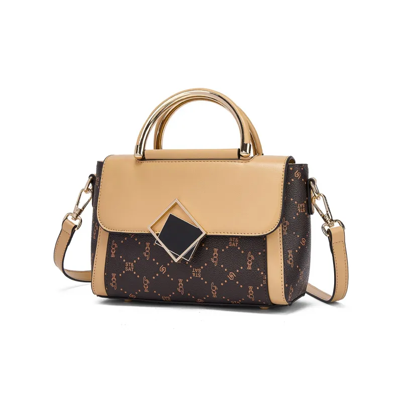 ST&SAT Synthetic Leather Crossbody Bag, Handbag Women's Coffee-1