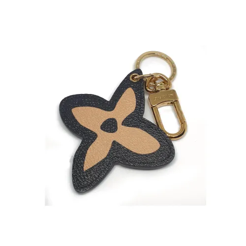 LOUIS VUITTON Canvas Metal Keychains Women's Brown