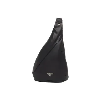 PRADA Leather Backpack Crossbody Bag Men's Black