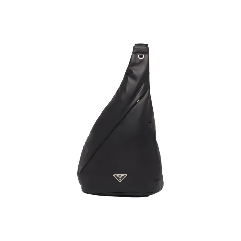 PRADA Leather Backpack Crossbody Bag Men's Black-0