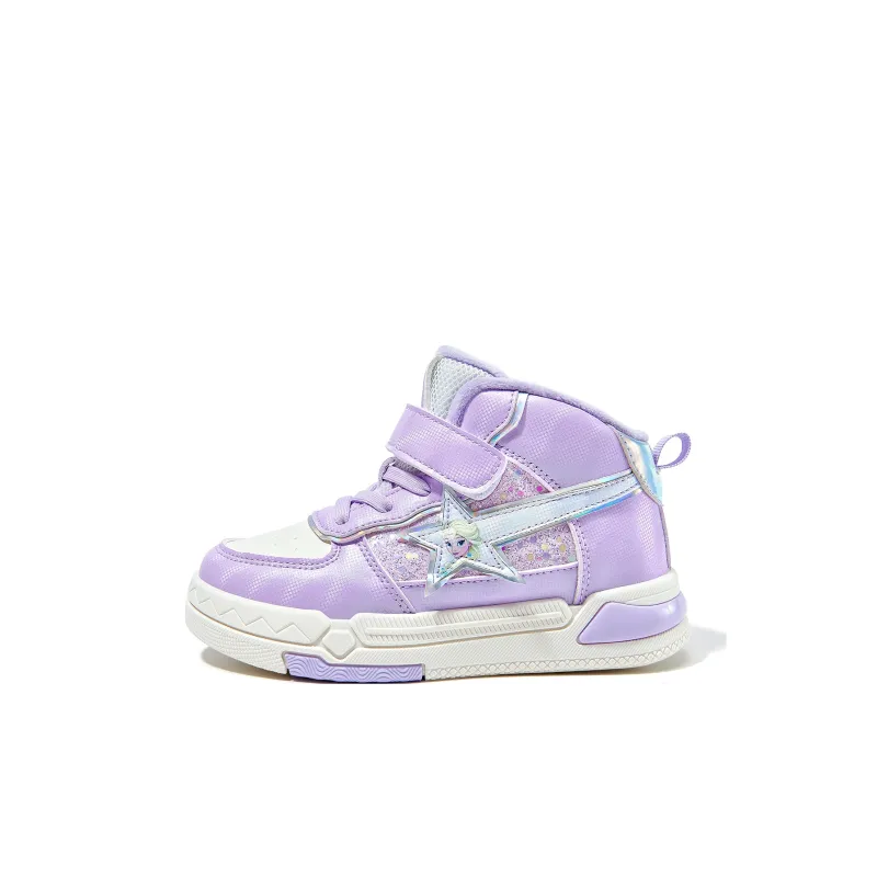 Disney Frozen Series Anti-Kick Cushioning Wear-Resistant High-Top Kids' Skateboarding Shoes Kids'-3
