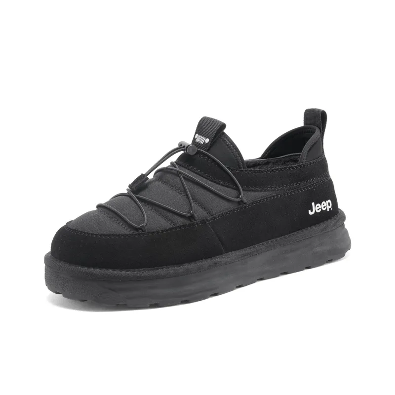 Jeep Thermal Coverage Height Increasing Balance Abrasion Resistant Slip Resistant Ankle Length Snow Boots Men's Black-2