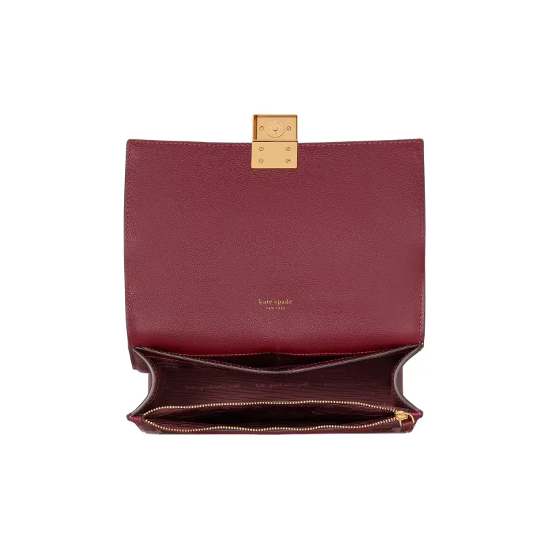 Kate Spade Litchi Grain Leather Portable Crossbody Bag, Shoulder Bag Women's Red-3