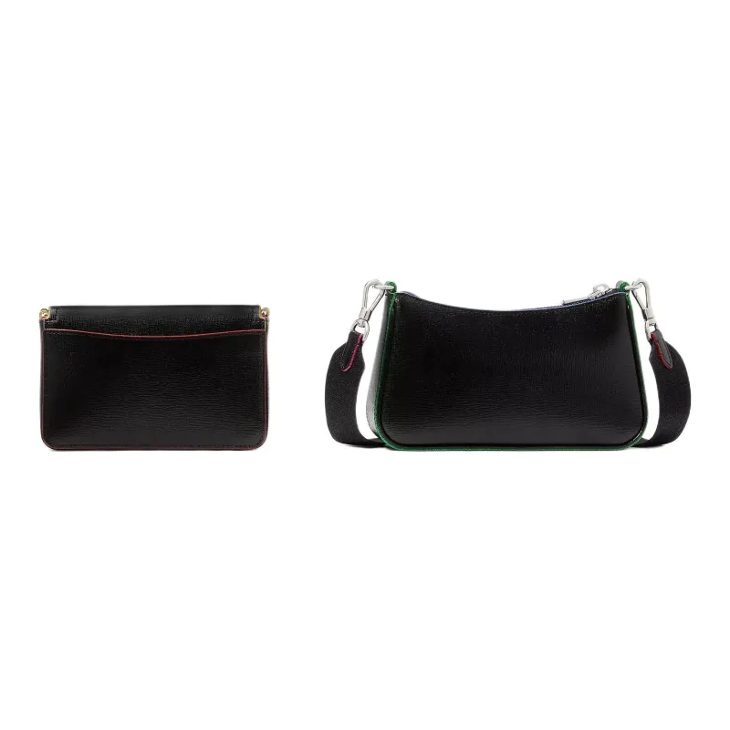 Kate Spade Patent Leather Shoulder Bag Crossbody Bag Women's Black-3