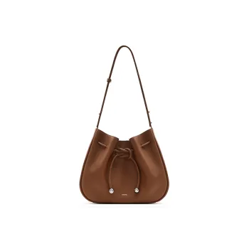 MUVA Cow Leather Shoulder Bag Women's Smoky Tea Brown/Twilight Black