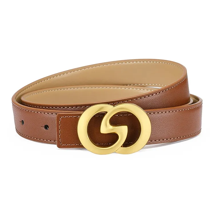 FAIRWHALE Cow Leather Belt Women's Width 2.5cm-7