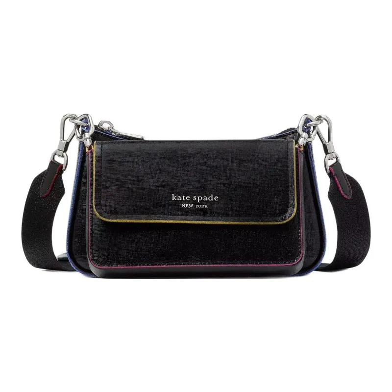 Kate Spade Patent Leather Shoulder Bag Crossbody Bag Women's Black-0