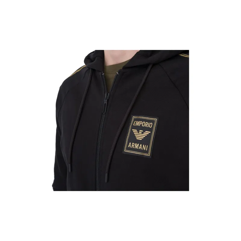 EMPORIO ARMANI Casual Long Sleeved Hoodie Men's Black-4