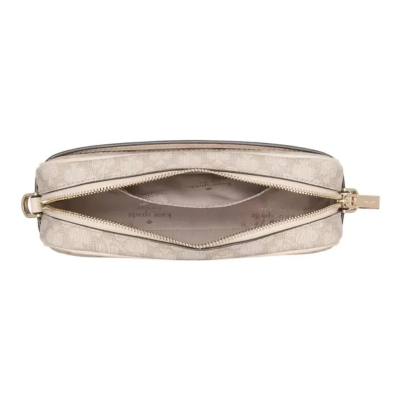 Kate Spade PVC Camera Bag, Shoulder Bag, Crossbody Bag Mini Women's Dark Beige Multicolor-3