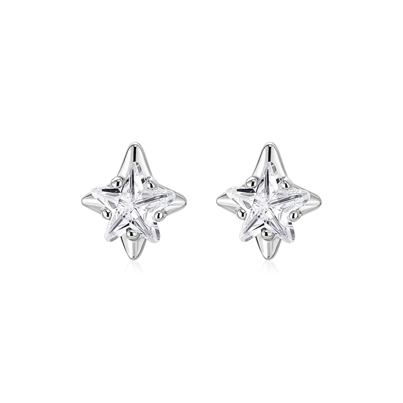 KADER 925 Sterling Silver Stud Earrings Women's Silver-0