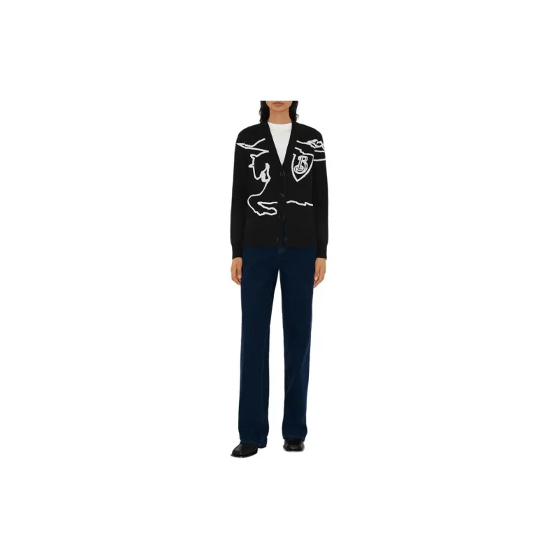 Burberry Equestrian Knight V Neck Buttoned Cardigan-1
