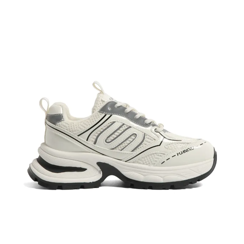 HUANQIU Shock Absorbers With Slip Resistant And Abrasion Resistant Properties Low Top Chunky Sneakers Women's-1