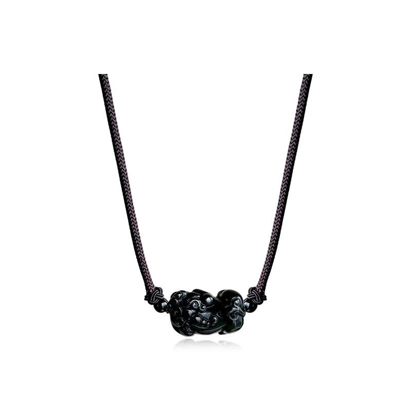 Tang Zhi Obsidian Necklaces Unisex-8