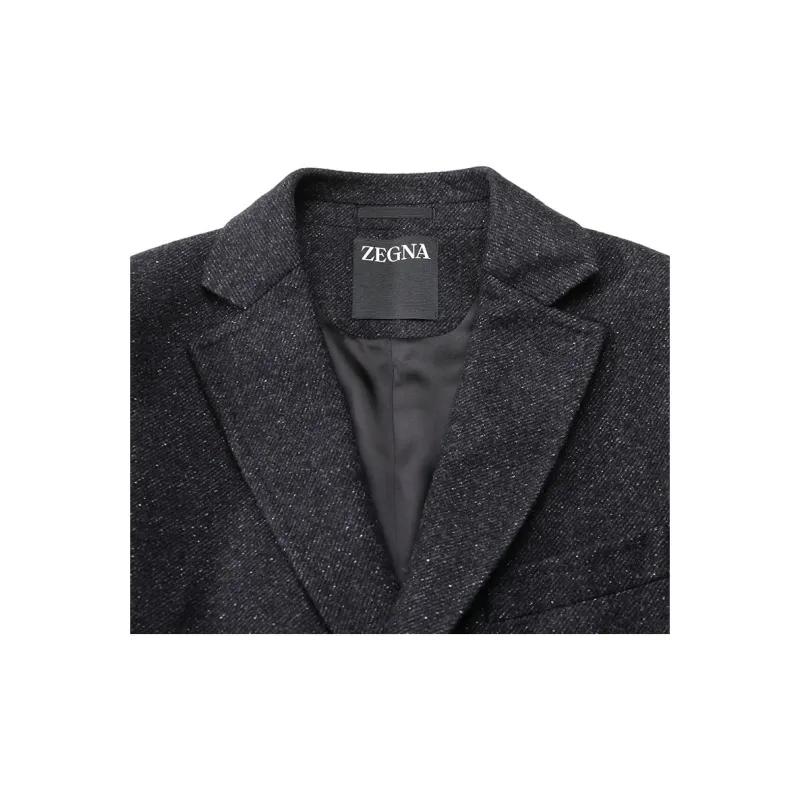 Zegna FW24 Coat Mid Length Men's Dark Gray-2