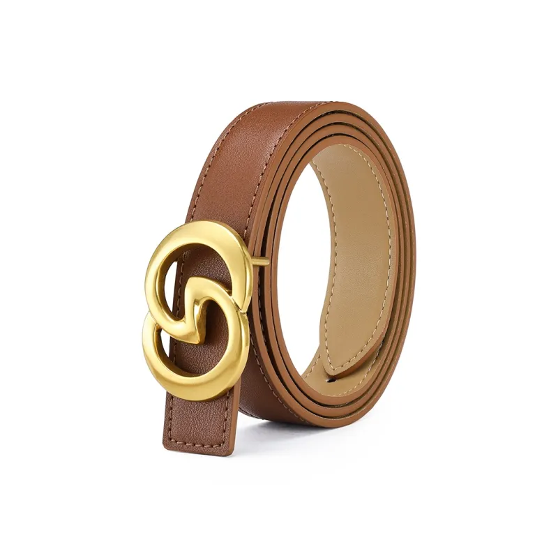 FAIRWHALE Cow Leather Belt Women's Width 2.5cm-5