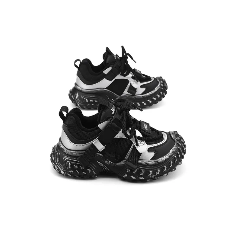 Jeep Slip Resistant Cushioning Wear Resistant Warm Kids Lifestyle Shoes Glacier Silver Black Kids'-5