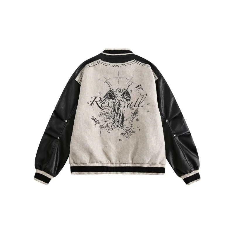 Korean Style Baseball Jacket Unisex Black-1