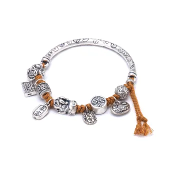 Listen To The Flowers Bloom 999 Fine Silver Bracelets Women's