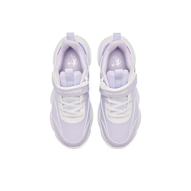 QIAODAN Slip Resistant Cushioning Low Top Kids' Running Shoes Purple Teenagers-3