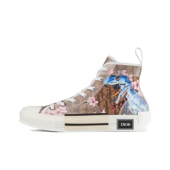 DIOR B23 High Canvas Sorayama Dinosaur Brown