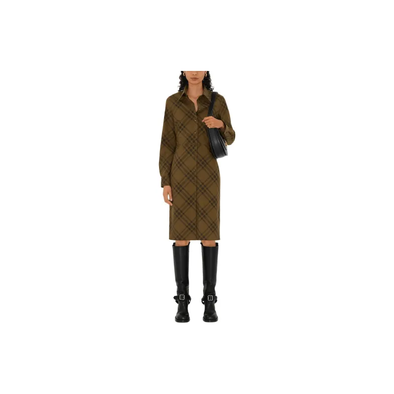Burberry Checked Wool Shirt Dress-1