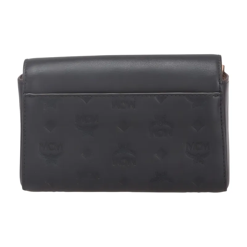 MCM Millie Visetos PVC Envelope Bag Crossbody Bag Shoulder Bag Small Size Women's Sand & Black-4