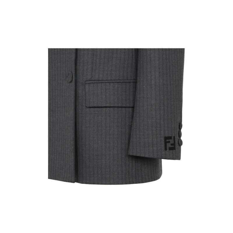 FENDI FW24 Business Suit Coat Women's Gray-2