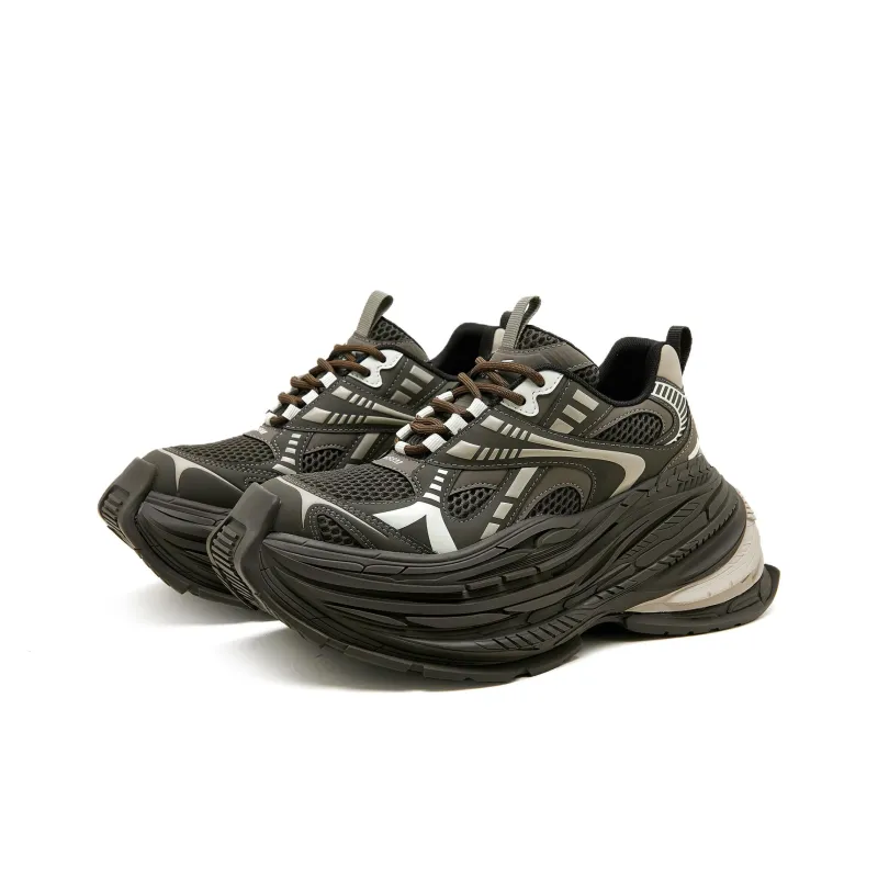 M88M Cushioning Anti Slip And Wear Resistant Low Top Chunky Sneakers Unisex Brown/Beige-1