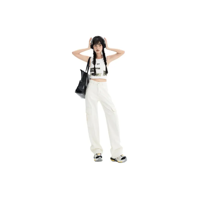 SONGS ALONG Jeans Women's Milk White-4