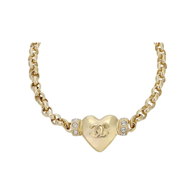 CHANEL Metal Rhinestone Bracelets Women's Gold-0