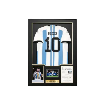 Huayitaojin 022 Argentina World Cup Fan Edition Jersey With BAS Certificate Framed 110x78cm Men's Collectible Classic