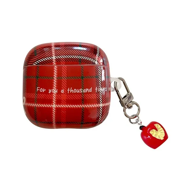 Kona Chun Compatible With FreeBuds 5i/6i/SE2 TPU Minimalist Style Red Plaid Bowknot Fully Enclosed Headphone Cases-1