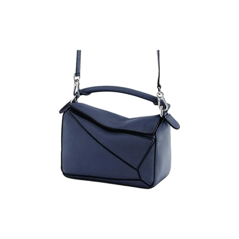 LOEWE Puzzle Calfskin Geometric Bag, Shoulder Bag, Crossbody Bag, Handbag Mini Women's Ocean Blue-3