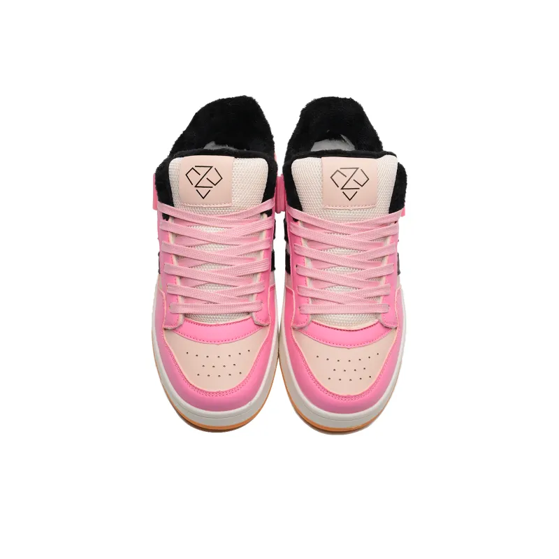 KAAVER OTTO Low-Top Skateboard Shoes Unisex Pink Black-4