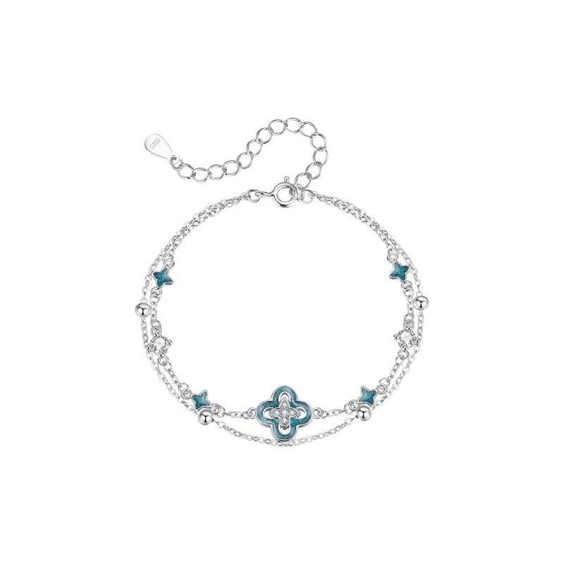Zhi Yue 925 Sterling Silver Cold Enamel Bracelets Women's Silver-0