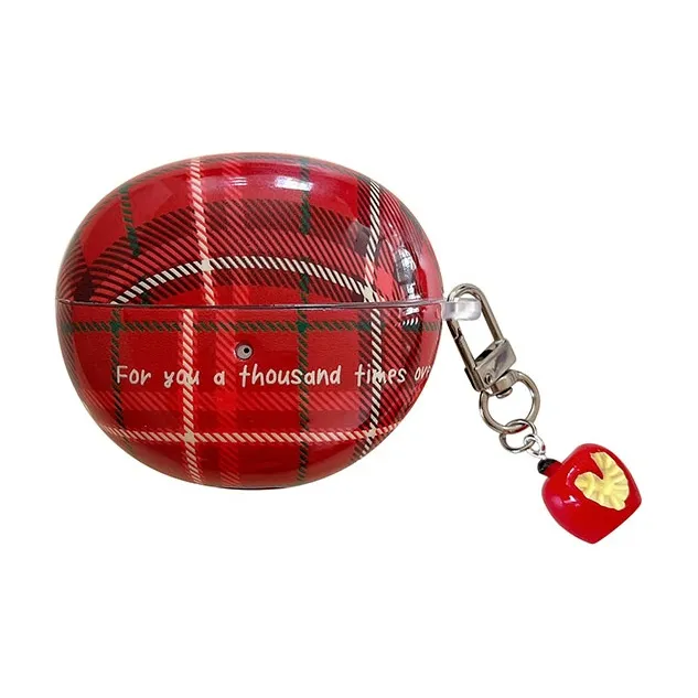 Kona Chun Compatible With FreeBuds 5i/6i/SE2 TPU Minimalist Style Red Plaid Bowknot Fully Enclosed Headphone Cases-2