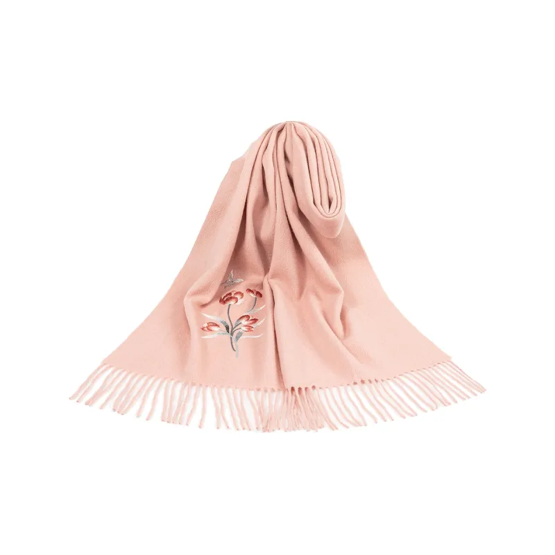 Shanghai Story 100% Sheep Wool Knit Scarves Women's 6 Colors Available For Selection-16