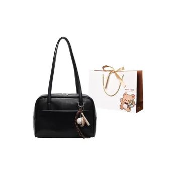 ERANGBEAR PU Handbag Shoulder Bag Women's Black Burgundy Coffee Brown