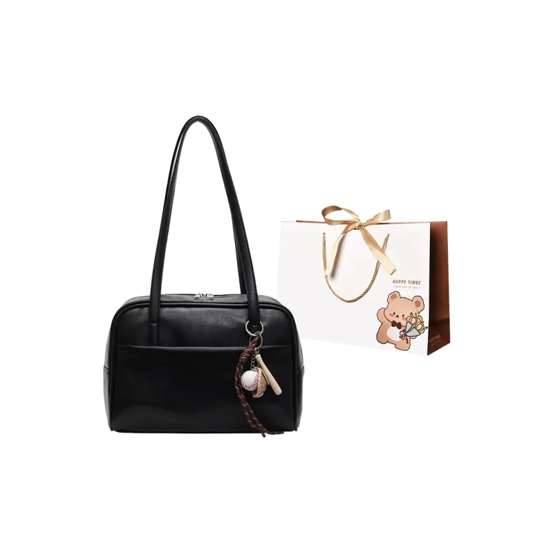 ERANGBEAR PU Handbag Shoulder Bag Women's Black Burgundy Coffee Brown-0