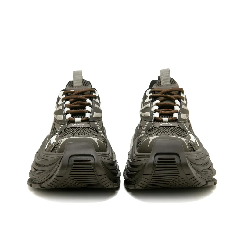M88M Cushioning Anti Slip And Wear Resistant Low Top Chunky Sneakers Unisex Brown/Beige-2