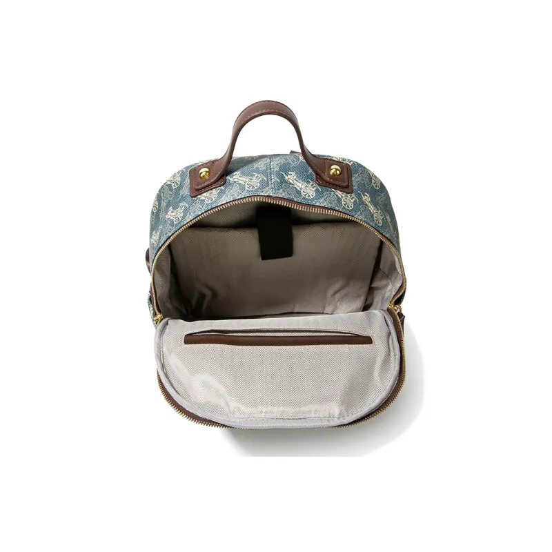 CentarlKatty PU Polyurethane Synthetic Leather Backpack Regular Unisex Coach Blue & Coffee-3