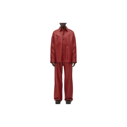 Bottega Veneta Leather Jackets Men Red Wood Color