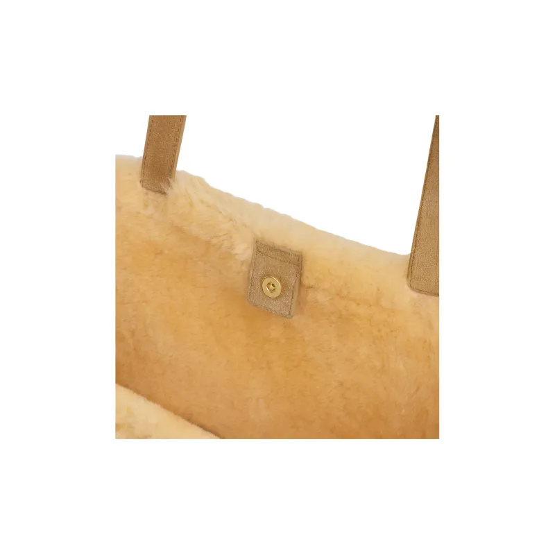 CELINE CabasCuir Triomphe Suede Calfskin Tote Bag Shopping Bag Handbag Shoulder Bag Medium Size Women's Natural-4