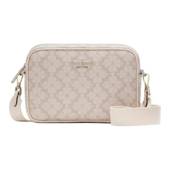 Kate Spade PVC Camera Bag, Shoulder Bag, Crossbody Bag Mini Women's Dark Beige Multicolor