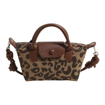 Morellybear PU Dumpling Bag Shoulder Bag Crossbody Bag Regular Women's Leopard Print/Houndstooth/Diamond Pattern