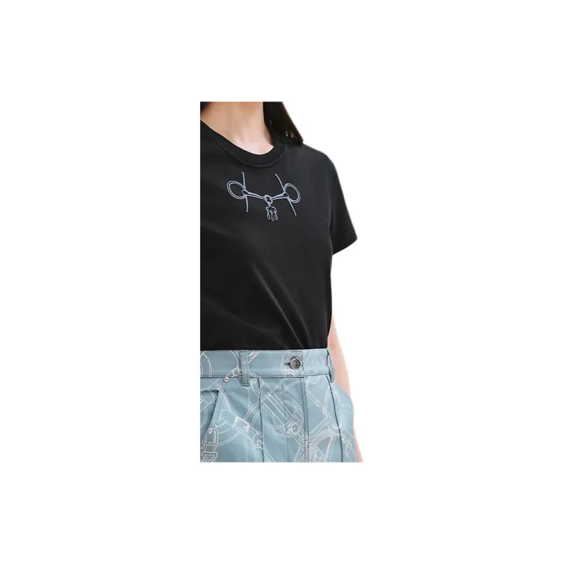 HERMES T Shirts Women's Black-3