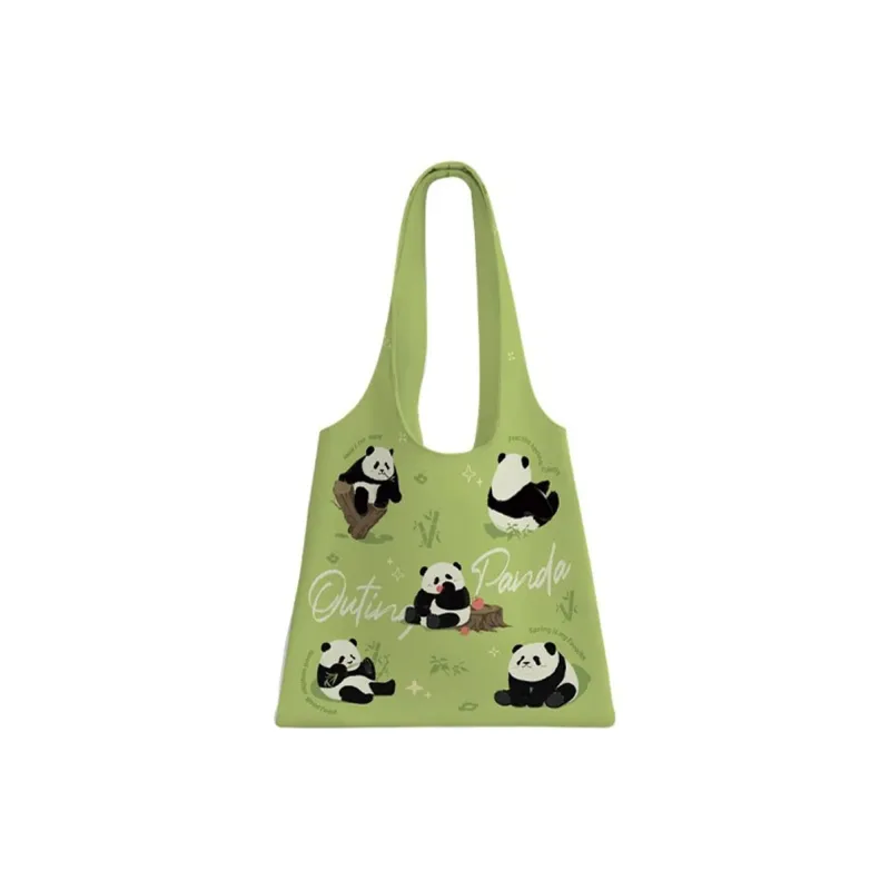 AOSONG Suede Technology Fabric Tote Bag, Shopping Bag, Shoulder Bag Unisex Panda Outing Monk-4