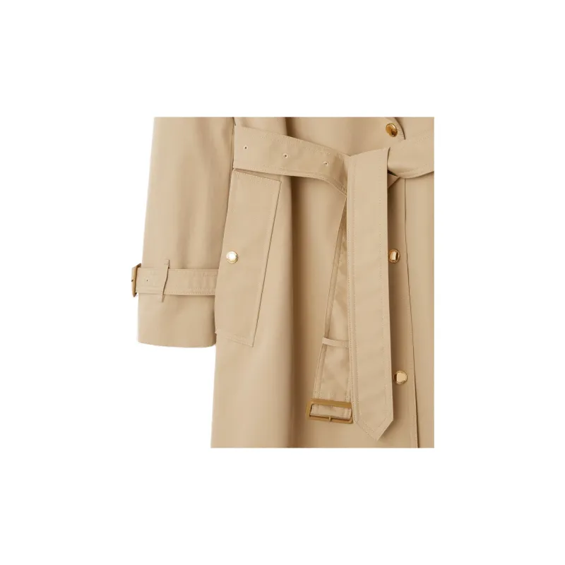 Burberry Plaid collar Gabardine Trench Coat-5