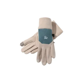 15 MINS Polyester Elastane Knit Gloves Women's Black Dark Gray Khaki Pink