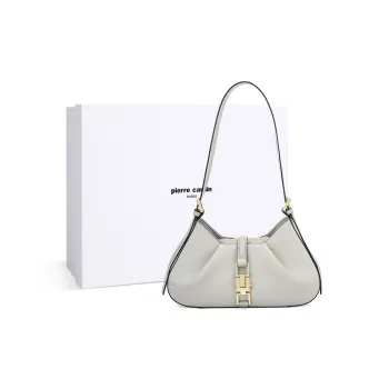 PIERRE CARDIN Cow Leather With Synthetic Leather Shoulder Bag Women's Greige